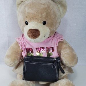 Classic Black Leather Coach Card Wallet